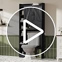 ChooChoo Black Over-the-Toilet Bathroom Storage Cabinet with Sliding Door