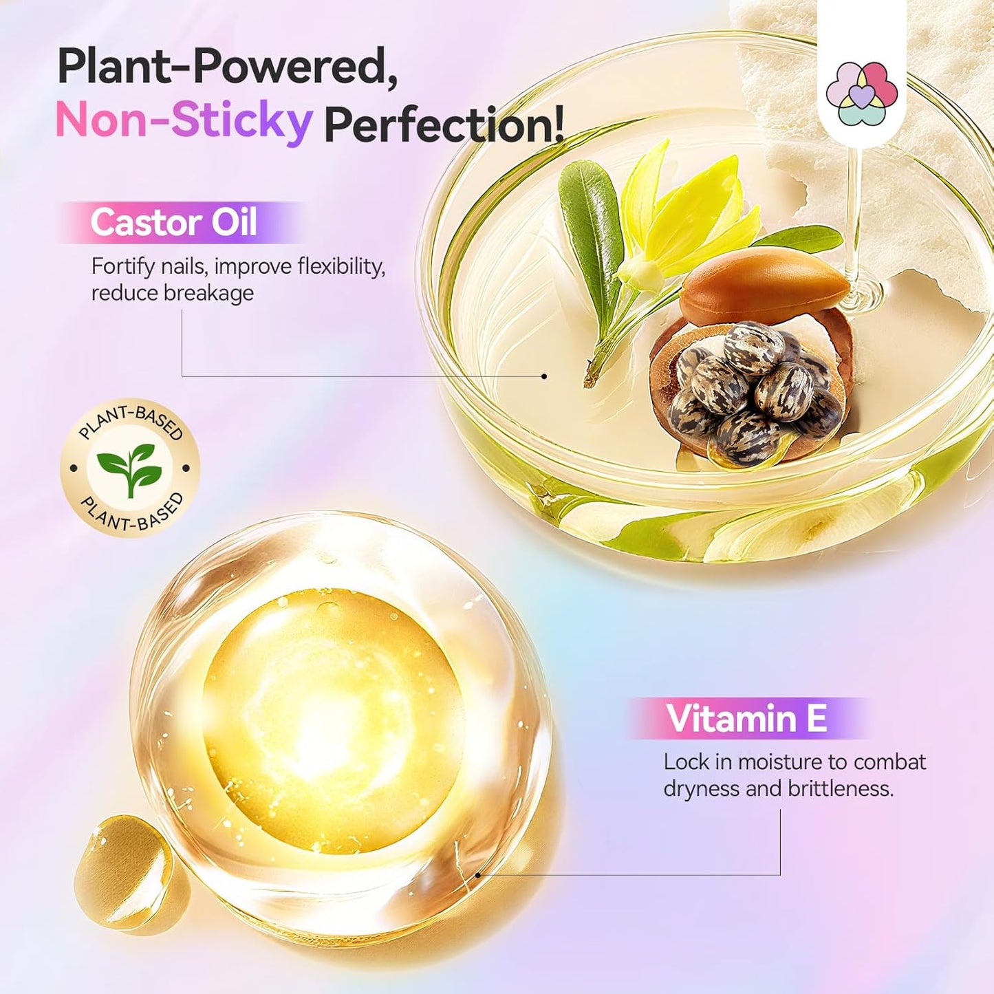 Builder Nail Gel Kit - 4 Colors (Clear, Nude, White, Pink) for Nail Extensions & 3D Sculpting - Long-Lasting Non-Sticky Hard Gel with Chrome Powder