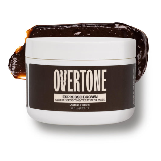 Overtone Color Depositing Semi-Permanent Hair Dye Conditioner - 8 oz For Natural & Color-Treated Hair, Moisturizing Shea Butter & Coconut Oil - Vegan & Cruelty-Free, Espresso Brown