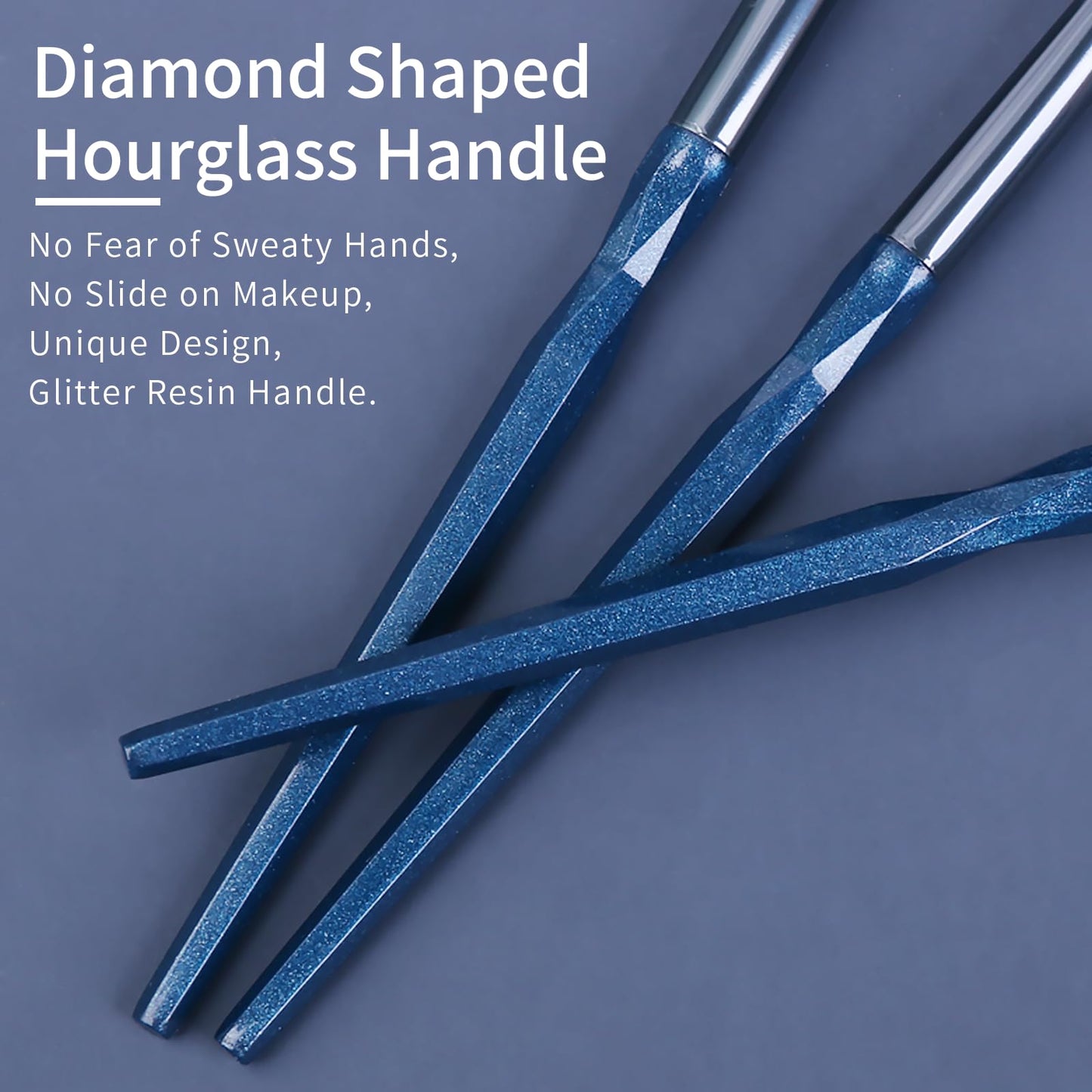 ENZO KEN Sapphire Blue Eye Shadow Brush Set, Diamond Eyeshadow Brushes Set, Small Nose Contour Brush, Glitter Eyeshadow Brush, Eyeshadow Blending Brush, Colorful Eye Makeup Brushes Set Professional.