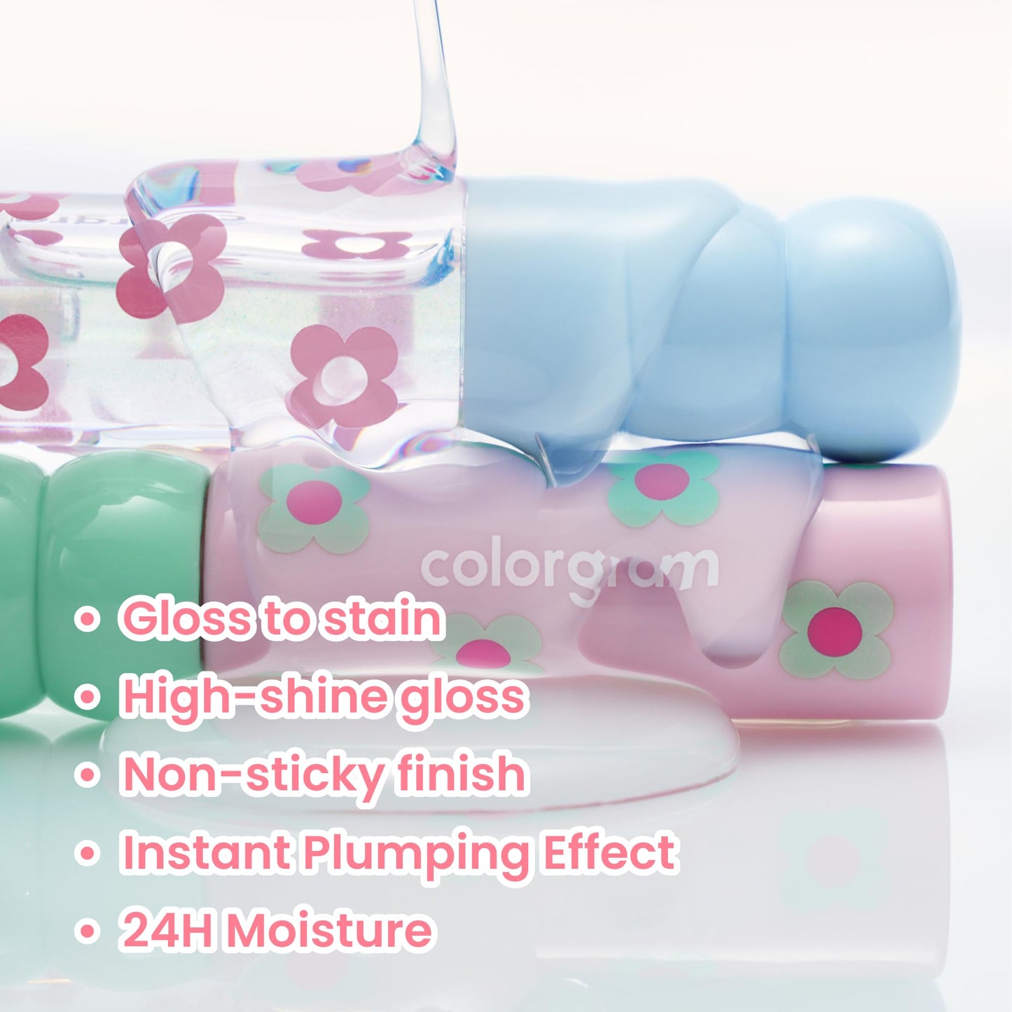 COLORGRAM Fruity Glass Tint 14 Sulky Lychee, Long-Lasting Glossy Lip Tint, Korean Beauty Lip Gloss Tint, Geek Nude Series