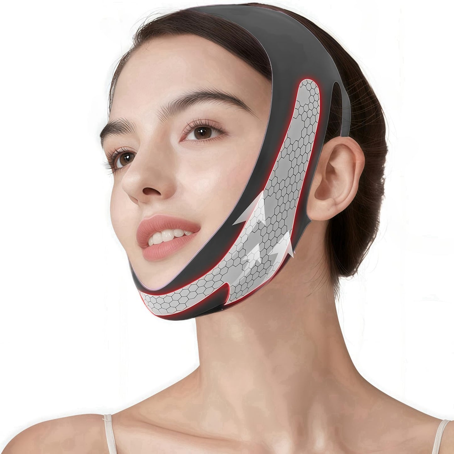 ROWMATE Graphene V-Line Mask, Chin Strap for Sleeping,Chin Strap for Women,Jaw Exerciser,Black,M
