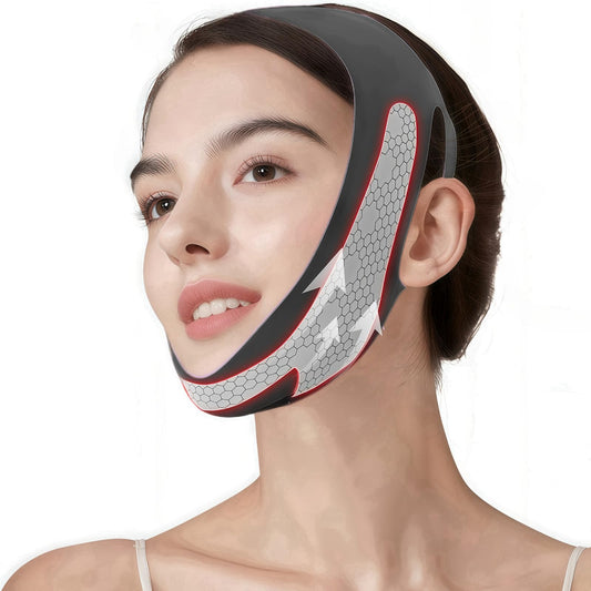 ROWMATE Graphene V-Line Mask, Chin Strap for Sleeping,Chin Strap for Women,Jaw Exerciser,Black,M