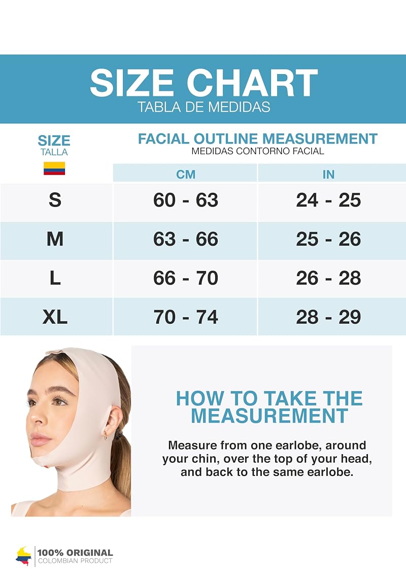 Post Surgery Chin Guard Strap - Beige Medium Open-Ear Compression Chin Support