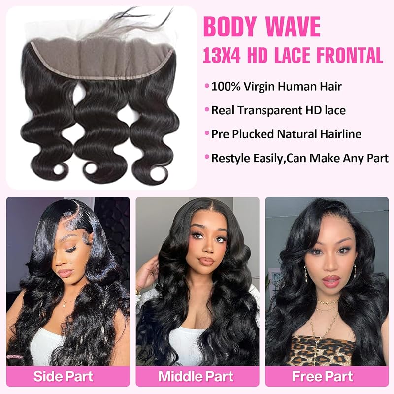 Body Wave Lace Frontal 13x4 HD 150% Density 10 Inch Human Hair Wigs
