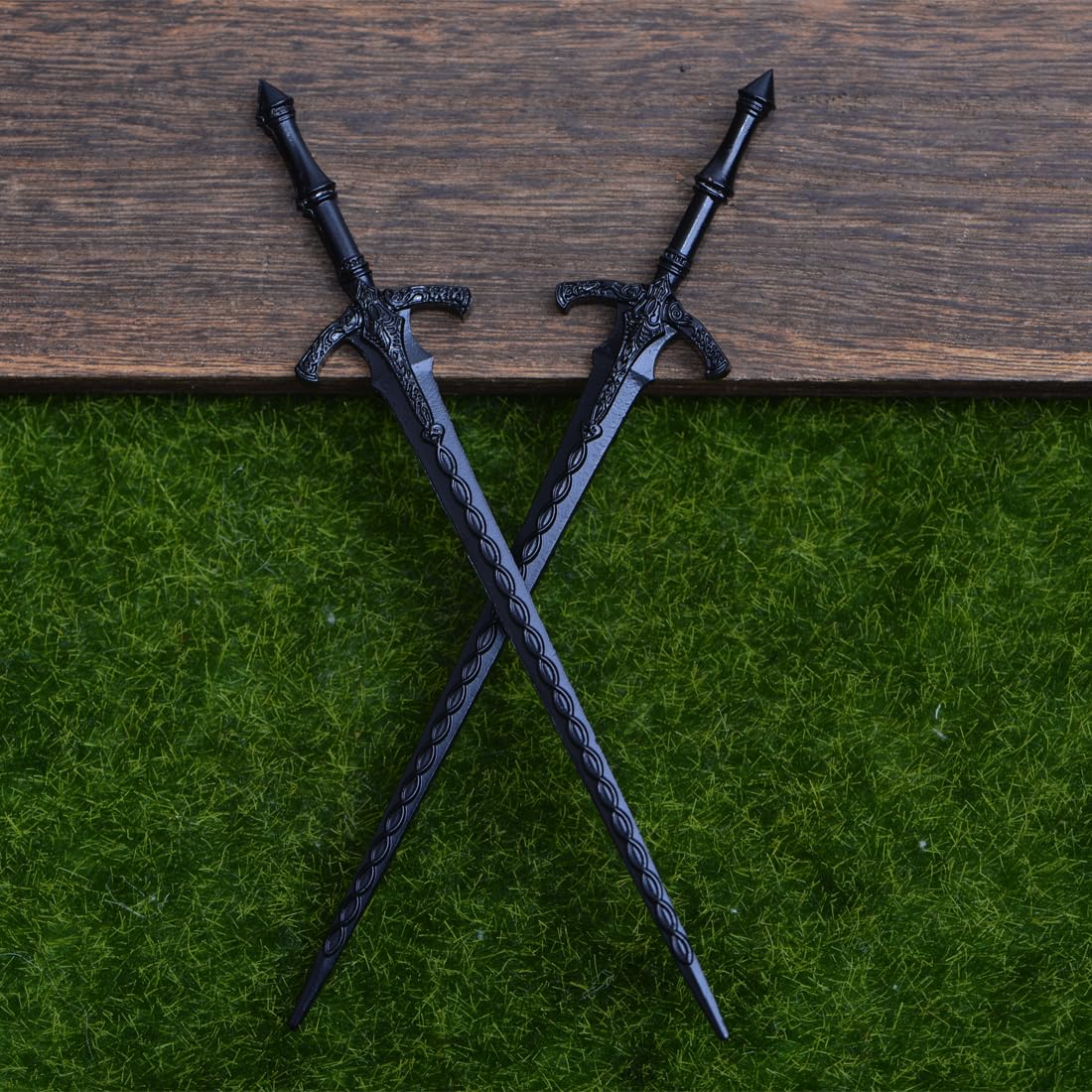 LANGHONG 2PCS Retro Viking Hairpin For Women Sword Hair Pin Hair Styling Pins (RLAL)