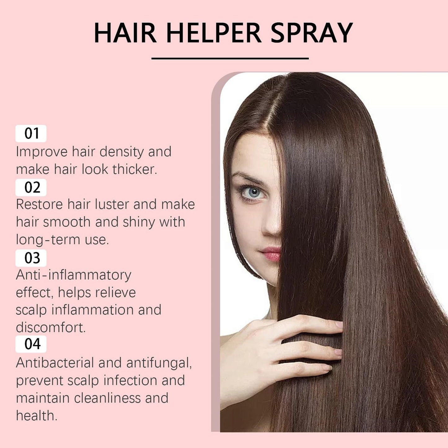 3Pcs Hair Helper Spray 2.0,Rice Nutri Spray for Hair Growth with Biotin and Ginger,Hair Regrowth Serum for Thinning Hair,Promotes Thicker Fuller Hair(50ml)