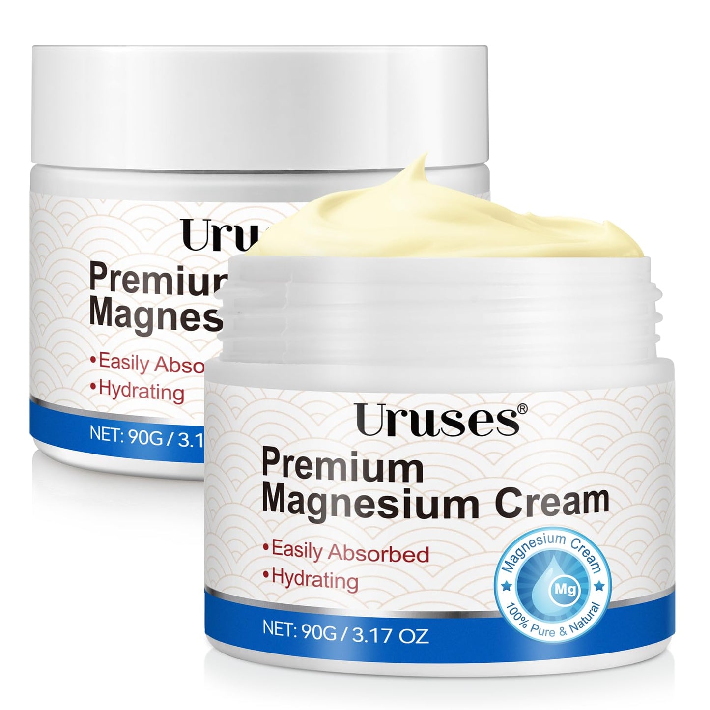 2PCS Magnesium Cream, Magnesium Lotion, Topical Magnesium Chloride, Highly Concentrated Magnesium for Leg, Muscle, Joint Care, Magnesium Oil Cream with Pure Zechstein Magnesium