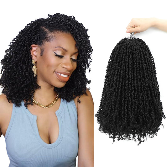 Yanky Twist Crochet Hair 12 Inch Crochet Yanky Twist Hair 8 Packs Spring Mini Twist Crochet Hair Extensions 1B Bohemian Passion Twist Hair for Black Women