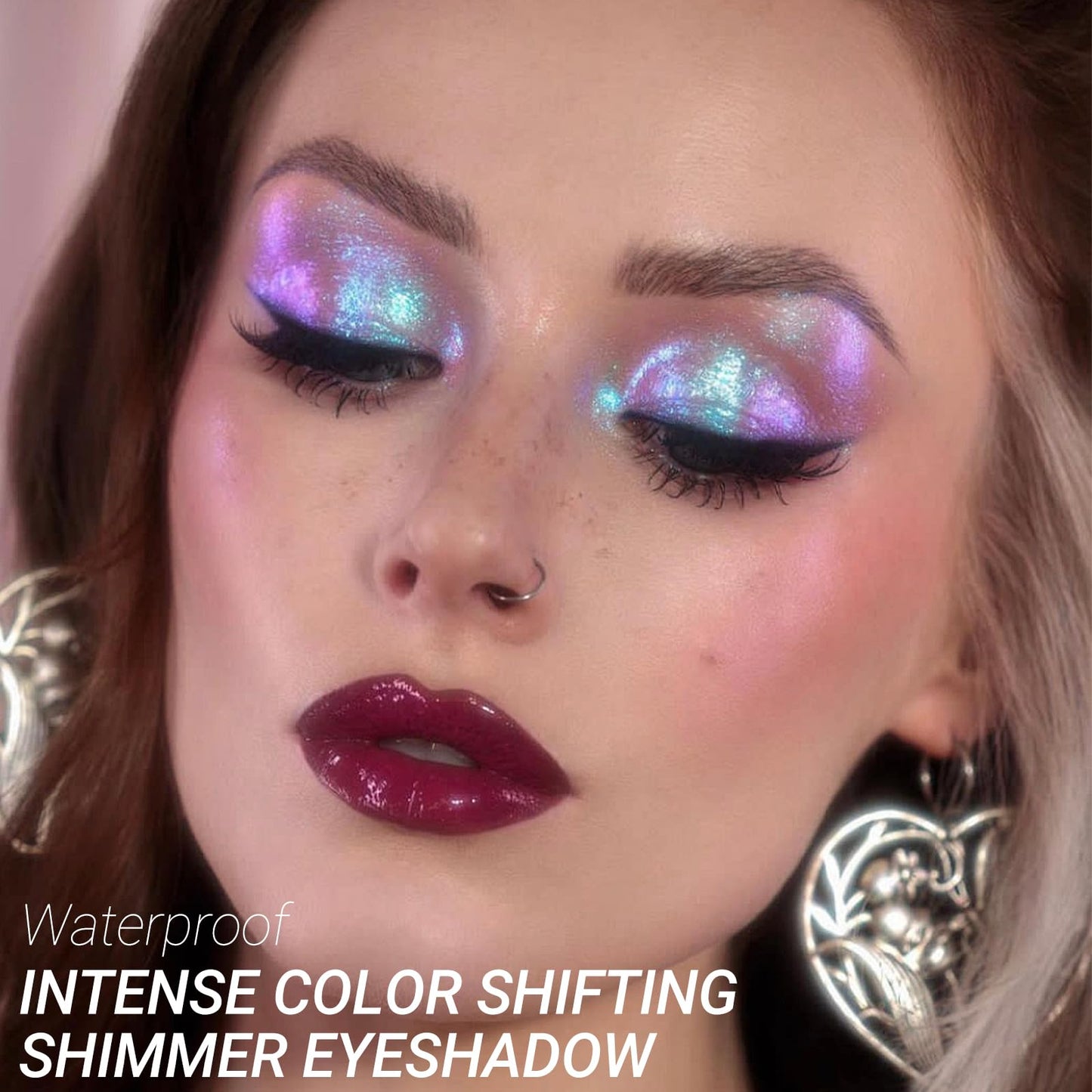 Erinde Chameleon Cream Eyeshadow, Intense Color Shifting Shimmer Eye Shadow Palette Makeup, Highly Pigmented Long Lasting Metallic Sparkle Highlighter, Cruelty-Free, 05 Purple Blue