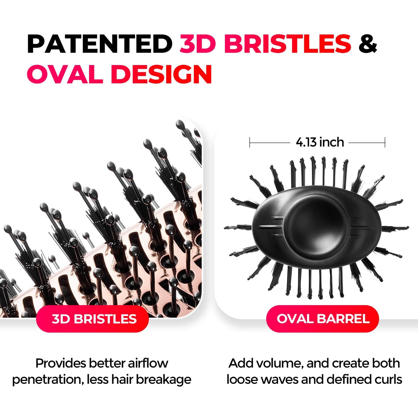 TYMO Hair Dryer Brush Blow Dryer Brush in One, 4 in 1 Ionic Hairdryer and Styler Volumizer with Oval Titanium Barrel, Hot Air Straightener for Smooth Frizz-Free Blowout, Gold