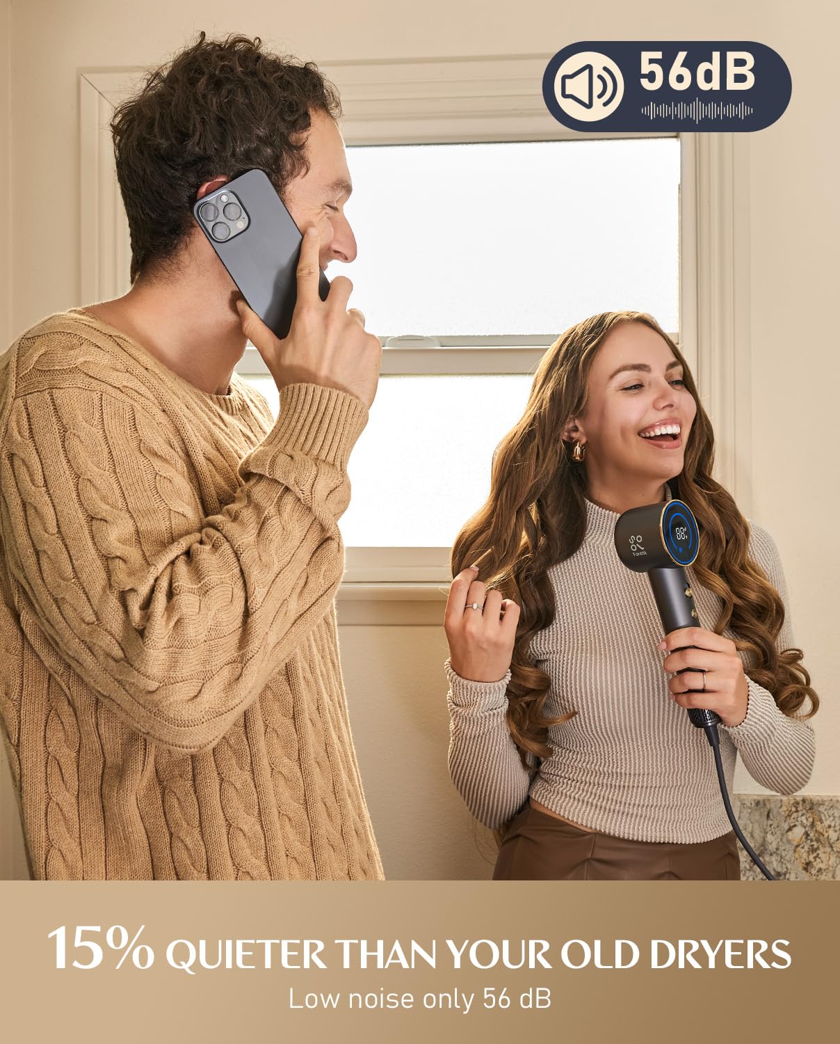 FanttikSolo 80% Faster Drying with 110,000 RPM Brushless Motor Blow Dryer, 56dB Low-Noise, 0.74lb Ultra-Light Blow Dryer, Ionic Tech for Travel, Home, Salon, SonicDry H10 APEX - Gray