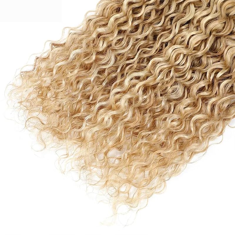Blonde Human Braiding Hair P27/613 Deep Wave 3 Bundles 12 Inch Variation of P27/613 D / 12 12 12 Inch