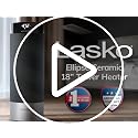 Lasko 18-Inch Ellipse Ceramic Tower Space Heater with Remote - Black