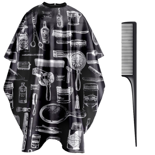 NICEMOVIC Hair Cutting Cape with Hair Combs Barber Cape for Men Women, Professional Barber Accessories Haircut Salon Supplies
