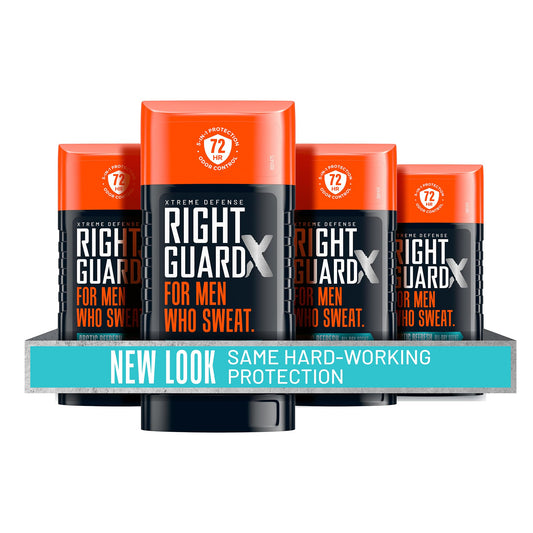 Right Guard Xtreme Defense Invisible Solid Antiperspirant & Deodorant, Arctic Refresh Scent, 5-in-1 Protection for Men, 72-Hour Odor Control, 2.6 oz. (4 count)