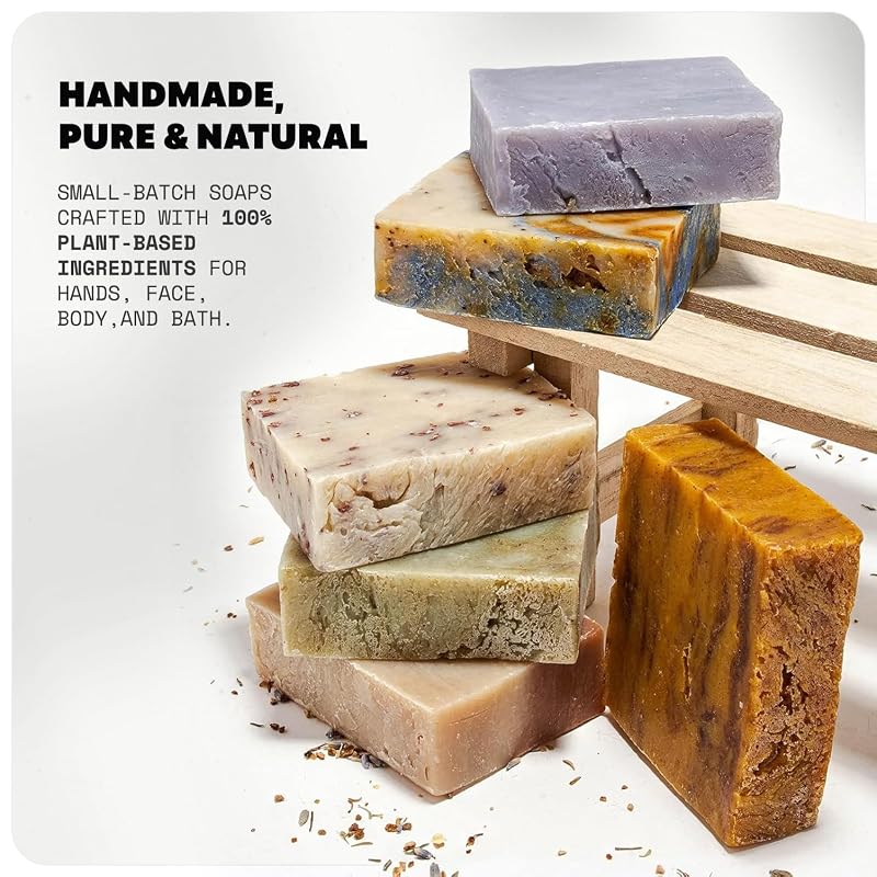 Original 6-Pack All-Natural Handmade Soap Bar for Men & Women – Cold Process, USA
