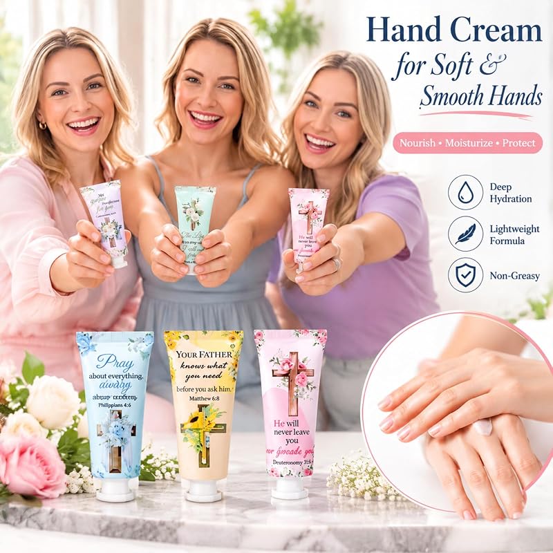 72 Pcs Christian Hand Cream Gift Set - Bible Verse Lotions for Women | 6 Scents