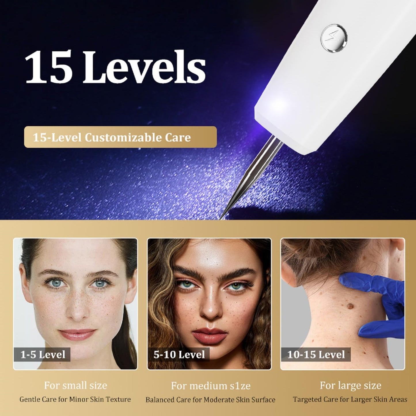 Gentle Skin Surface Maintenance Tool for Daily Skin Care, Suitable for Adults (Gold and White)