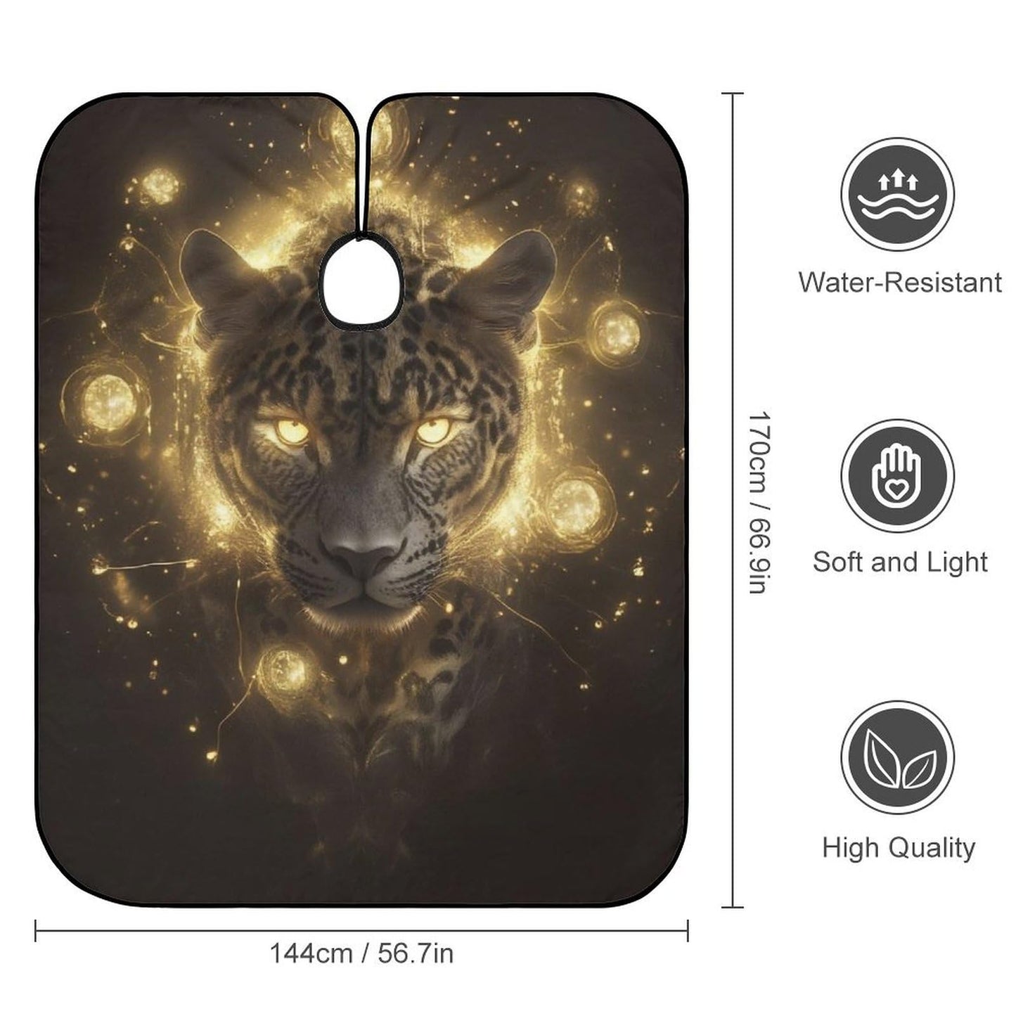 Universe Space Gold Galaxy Tiger Art Salon Cape Hair Dress Apron Cloak - Adjustable Dyeing Salon Apron for Styling Hair Cut Hairdresser, Easy Clean