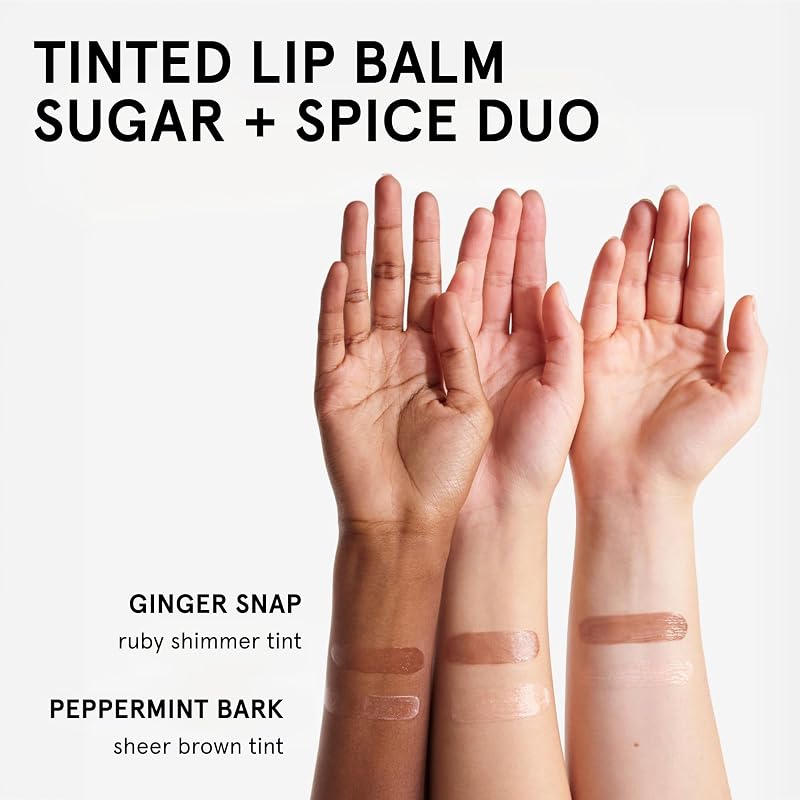 Lip Balm Duo Set - Balm Dotcom Hydrating Lip Care, Peppermint Bark & Ginger Snap, 2 x 15ml