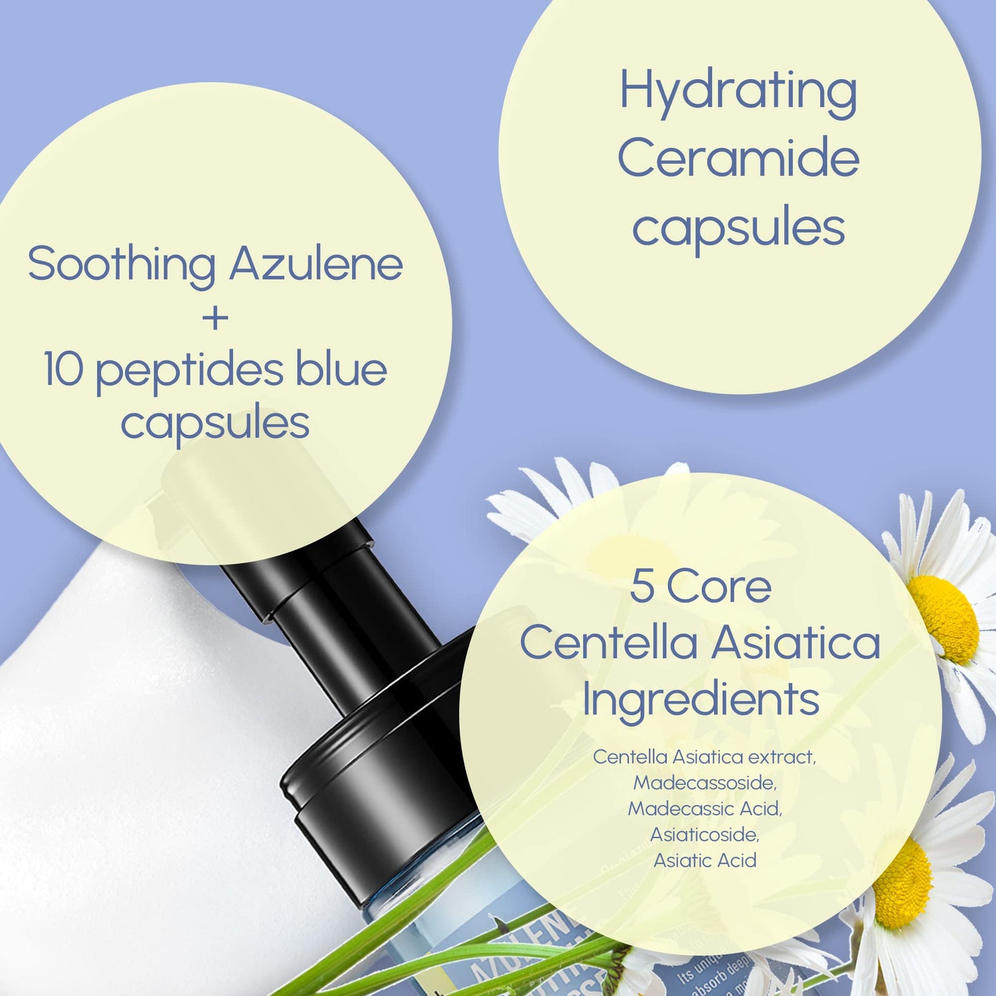 SURMEDIC Azulene Moisturizing Soothing Mousse Toner, Hydrating, Glowing, Calming Bubble Toner for Sensitive, Dry, Dull Skin, Korean Skin Care 3.71 oz / 110ml