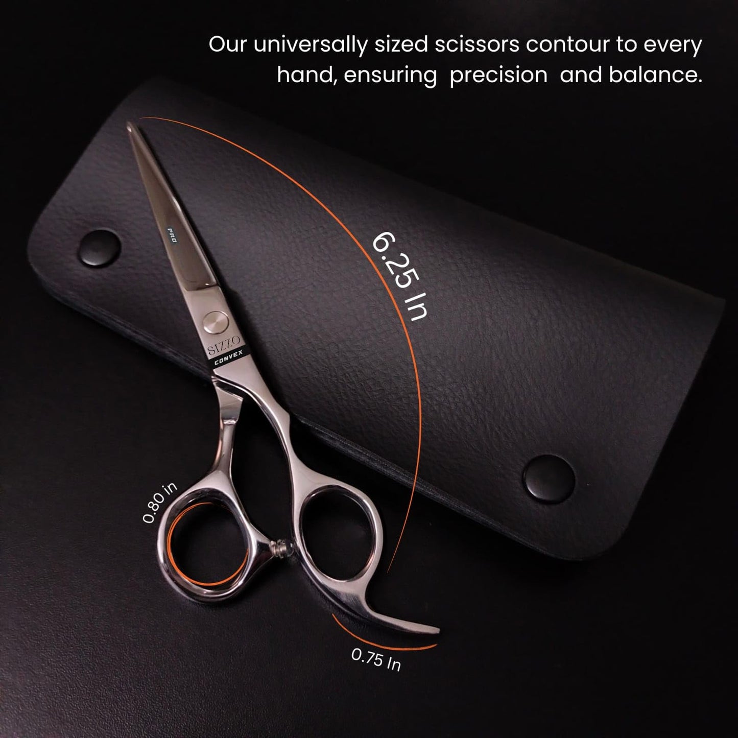 Hair Cutting Scissors 6.25" Barber Scissor, Ideal for Professional Barber, Men, Women, and Hair Stylist Trimming Kit for Haircutting Best Shears for Hair Cut by SIZZO