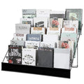 6-Tier Wire Countertop Magazine Rack - Black 15 x 29.5 x 22.5 in Display Stand