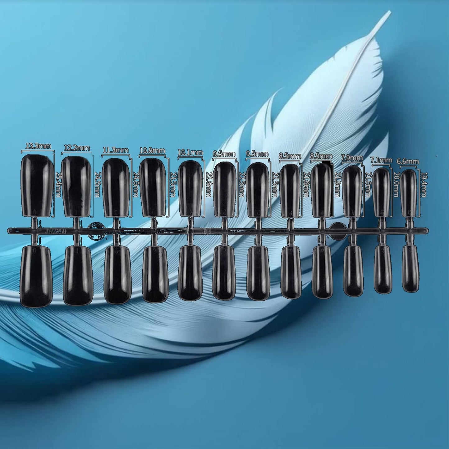 24Pcs Gold Curve Line Press on Nails Sea Acrylic Fake Nail Glossy Blue Gradient Medium Square False Nails Love Heart Stick on Fingernails Seaweed Gel Glue on Nail for Coquette Women Girls