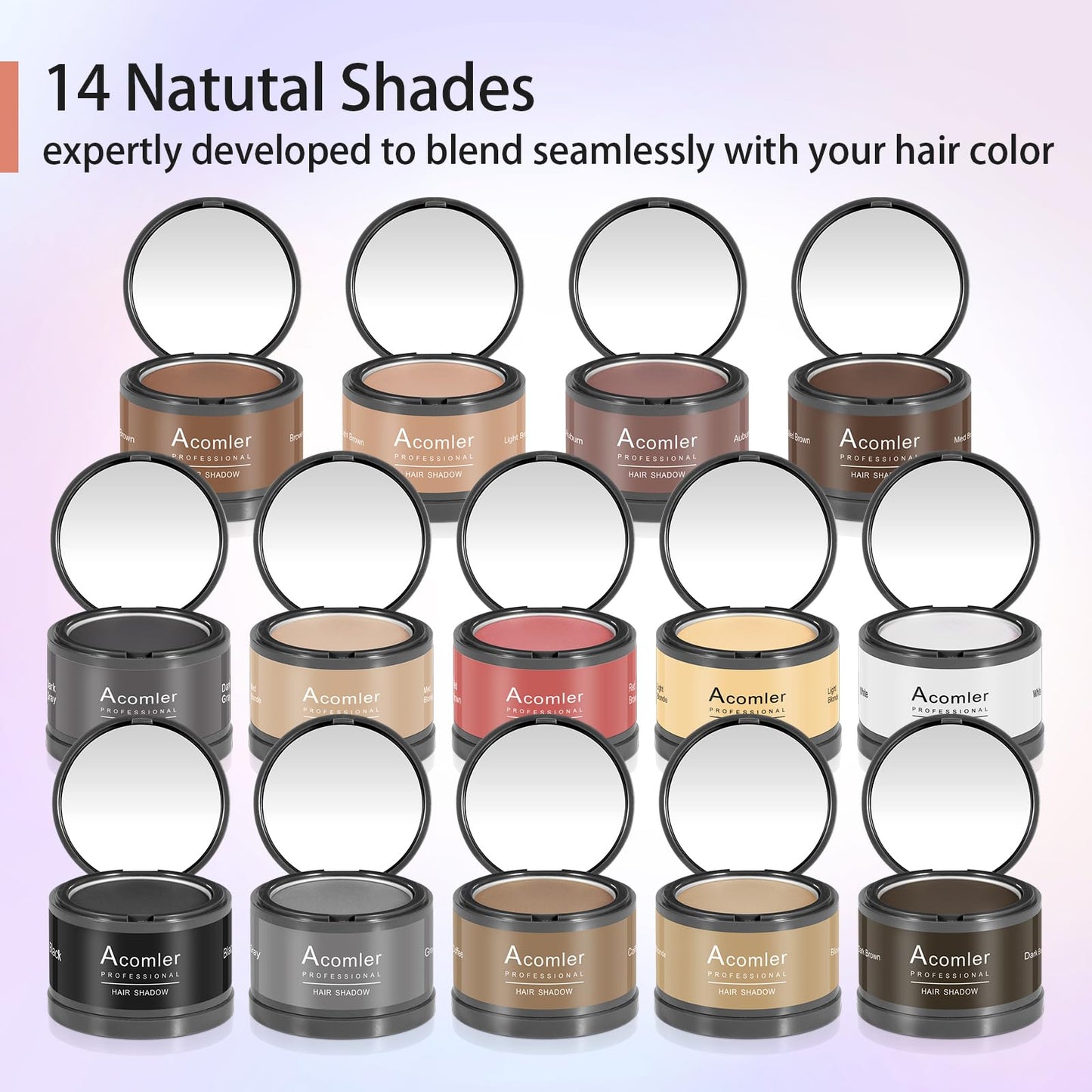 Acomler Instantly Root Touch Up Hairline Shadow Powder,Root Cover Up Hair Color,Dark Brown for Thinning Hair, Grey Hair Coverage Hair Powder for Women with Eyebrows,Beard Line,Bald Spots (Dark Brown)