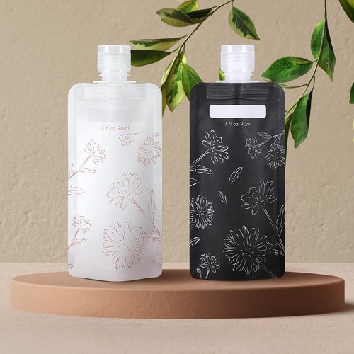 PACKISM Travel Containers for Liquids - 12 Pack Leak Proof 3oz TSA Approved Liquid Travel Pouches, Stand Up, Slim & Lightweight Design, Space Saving, Pack More Shampoo Conditioner Lotion Body Wash