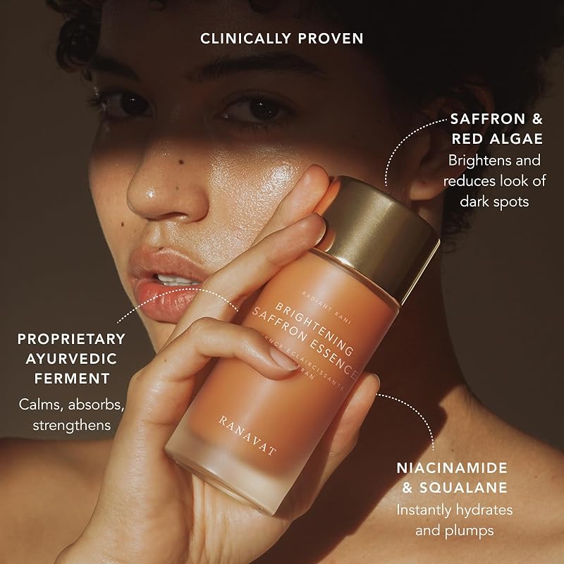 Mini Radiant Rani Brightening Saffron Facial Essence Toner 1 Fl Oz - Hydrating Niacinamide & Squalane
