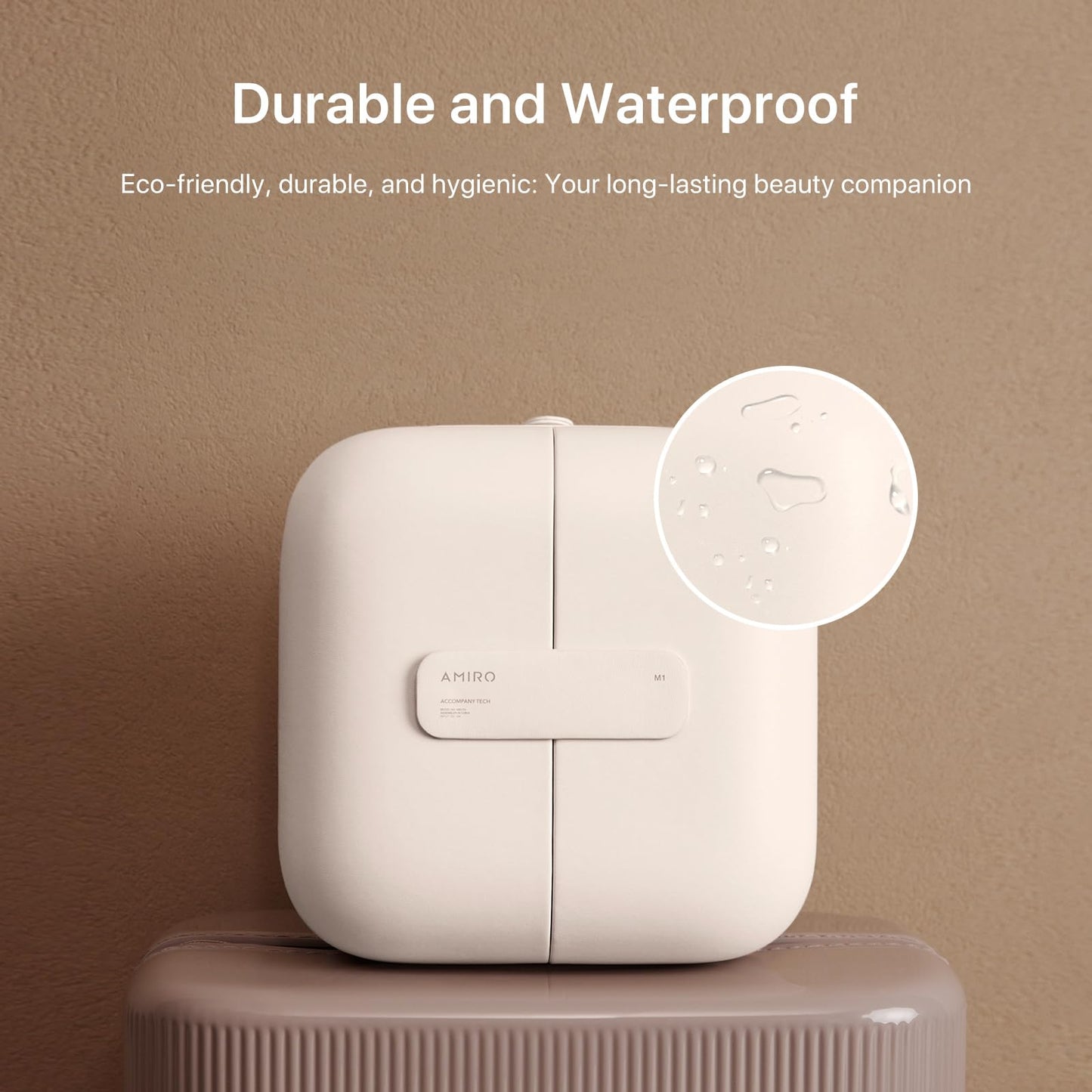 AMIRO M2 Travel Makeup Bag with 5 Level Brightness & 3 Color LED Mirror, Portable Makeup Artist Organizer, White