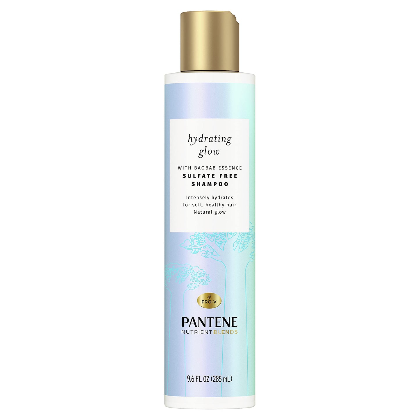 Pantene Hydrating Glow with Baobab Essence Shampoo, Sulfate & Silicone-Free, 9.6 Fl Oz, 2.598 Fl Oz