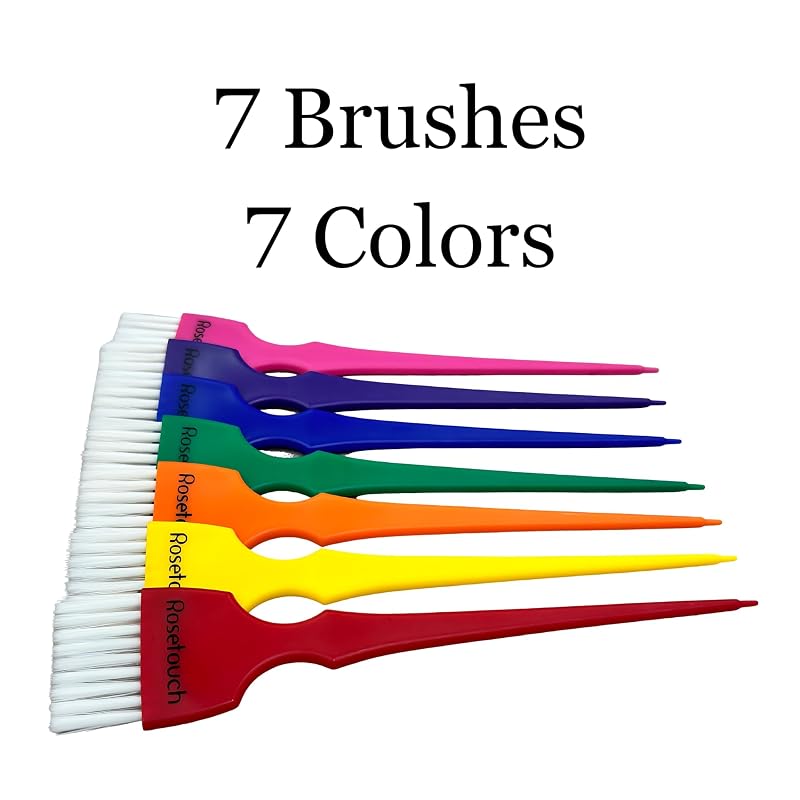 Rainbow Hair Dye Kit - 7 Mixing Bowls & 7 Application Brushes, 6.8fl oz Each, Salon Professional Set