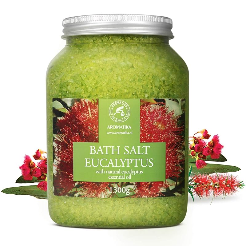 Sea Salt Bath with Eucalyptus Essential Oil 46 oz – Relaxing, Sleep Support Bath Salts