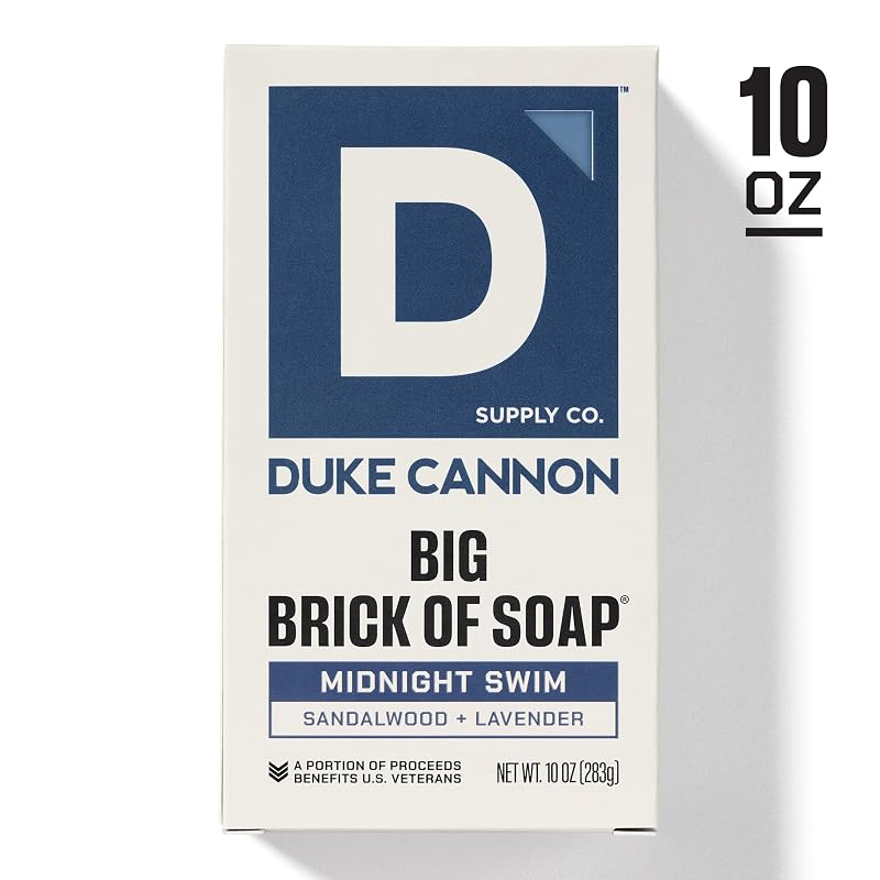 Midnight Swim Duke Cannon Big Brick Soap Bar 10 oz 3 Pack for Men - Variation: Midnight Swim