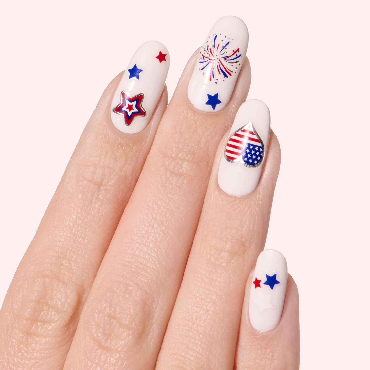 Dashing Diva Magic Pick Nail Stickers - Patriotic Magic - Premium Nail Art - Comes with 50+ Stickers and 2 Precision Placement Tools