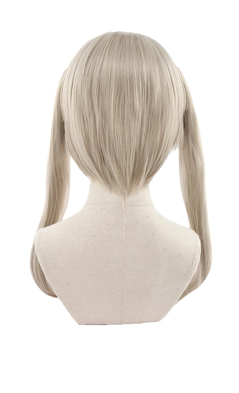 Grey Double Ponytail Cosplay Wig for Women - Short Base, Heat-Resistant