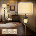 LuxSight Vintage Floor Lamp with Night Light - Dark Brown 63.5-Inch