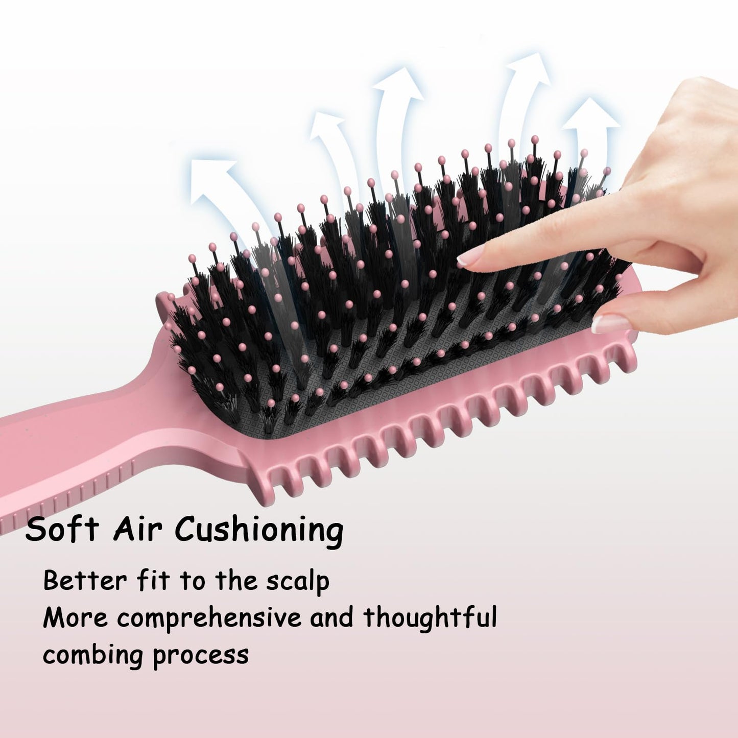 Curl Defining Brush, 1 PCS Curly Hair Brush, Curl Define Styling, for Combing and Shaping Men's and Women's Curls to Reduce Pulling (Pink)