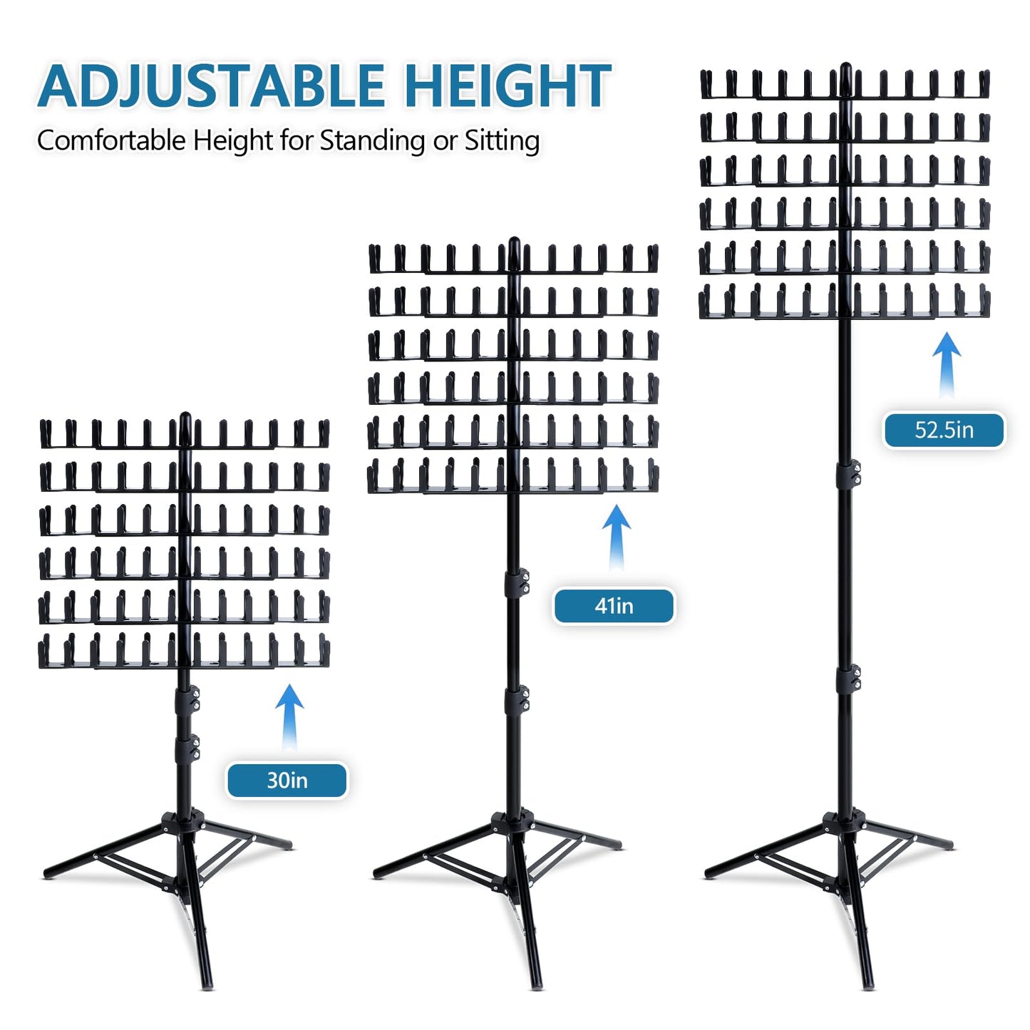 Eastdone Braiding Hair Rack Standing Extension Holder Hanger, 144 Pegs Divider for Separator Stand Display (Black)