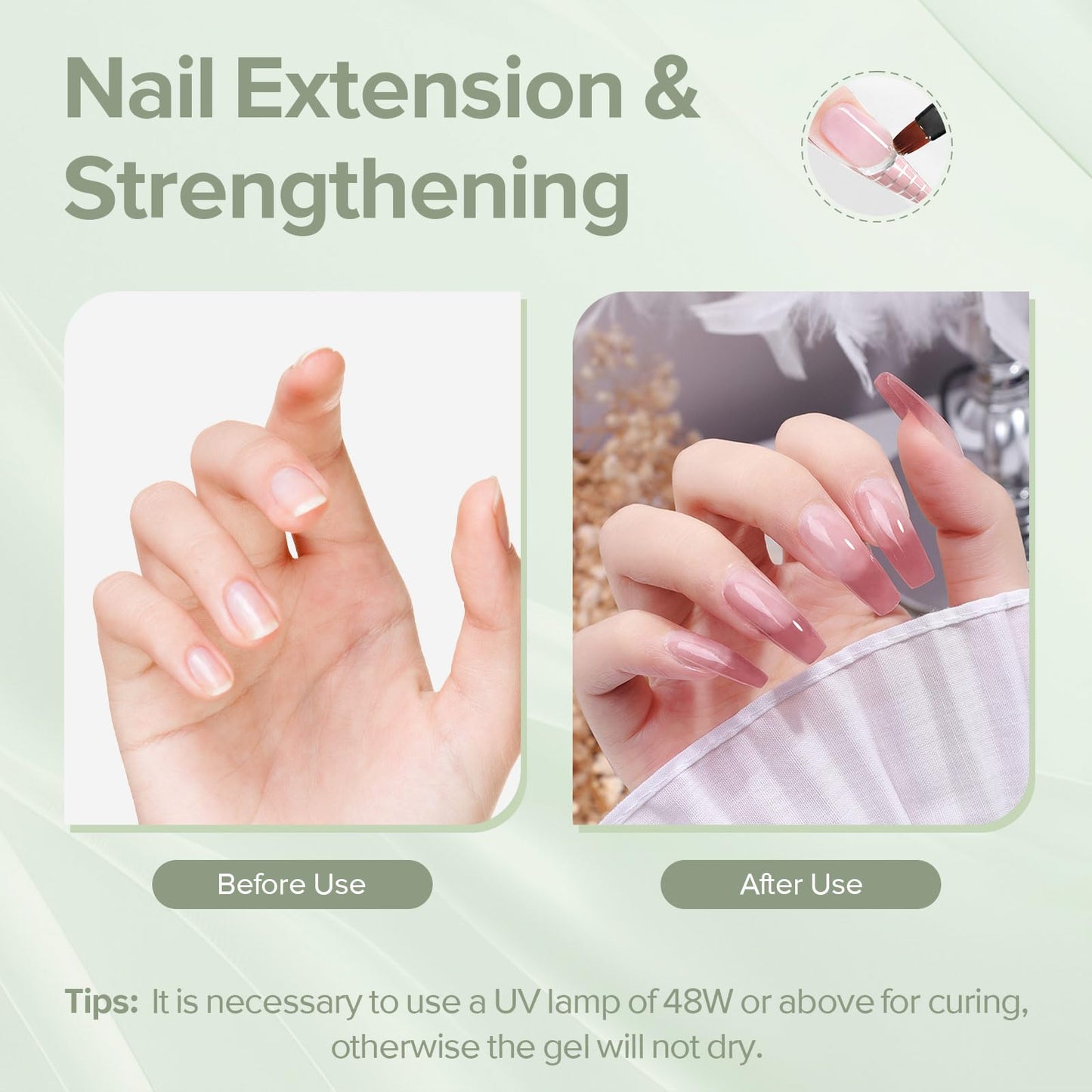 CANNI Builder Gel for Nails – 1 Fl Oz Dusty Rose Purple Hard Gel for Nail Extension & Strengthening, Jelly gel Polish for DIY Nail Art