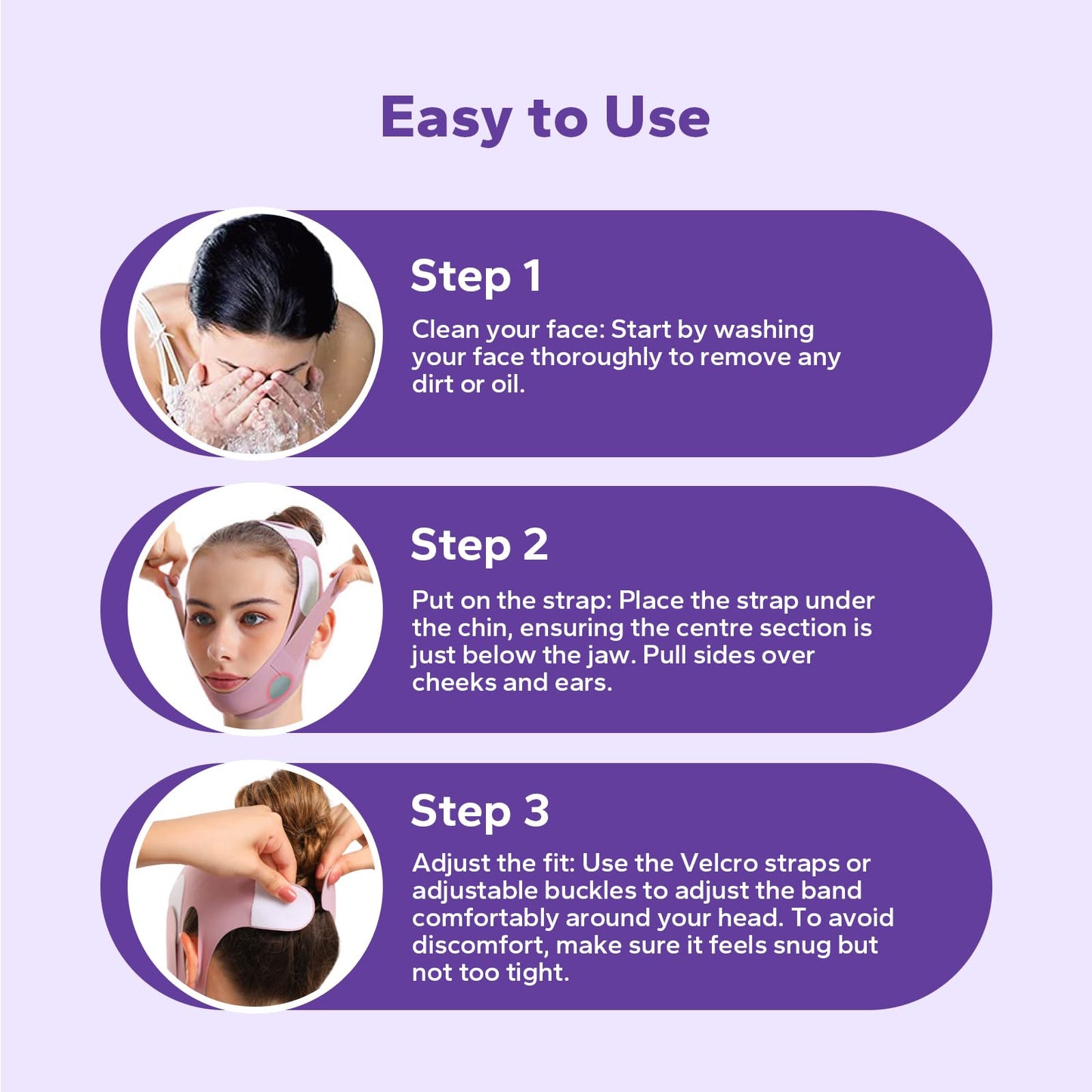 FairyFace V-Line Lifting Chinstrap, V-Line Mask, Chinstrap for Sleeping, Reusable Face Strap, Chin Up Patch, V-Shaped Belt, Shaped Face Mask for Sagging