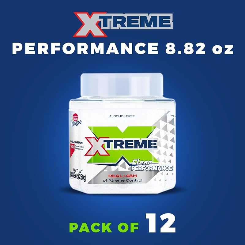 Xtreme Performance Hair Gel Aloe Vera 8.82 oz (Pack of 12) - Extra Strong Hold