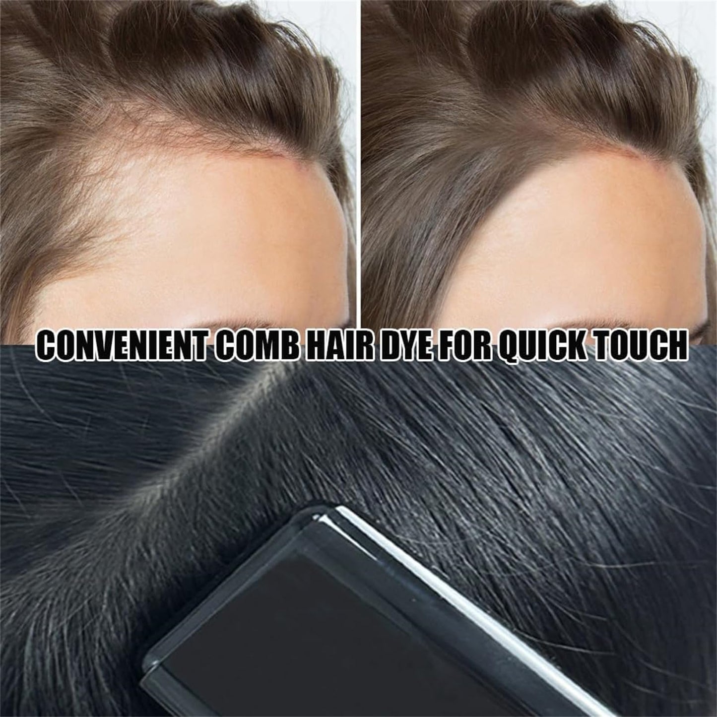 Carylook Hair Color Stick, 2PCS Carylook Waterproof And Sweat-Proof Hair Dye Stick, 2-In-1 Safe And Convenient Comb Hair Dye (Black-Brown,Black-Brown)