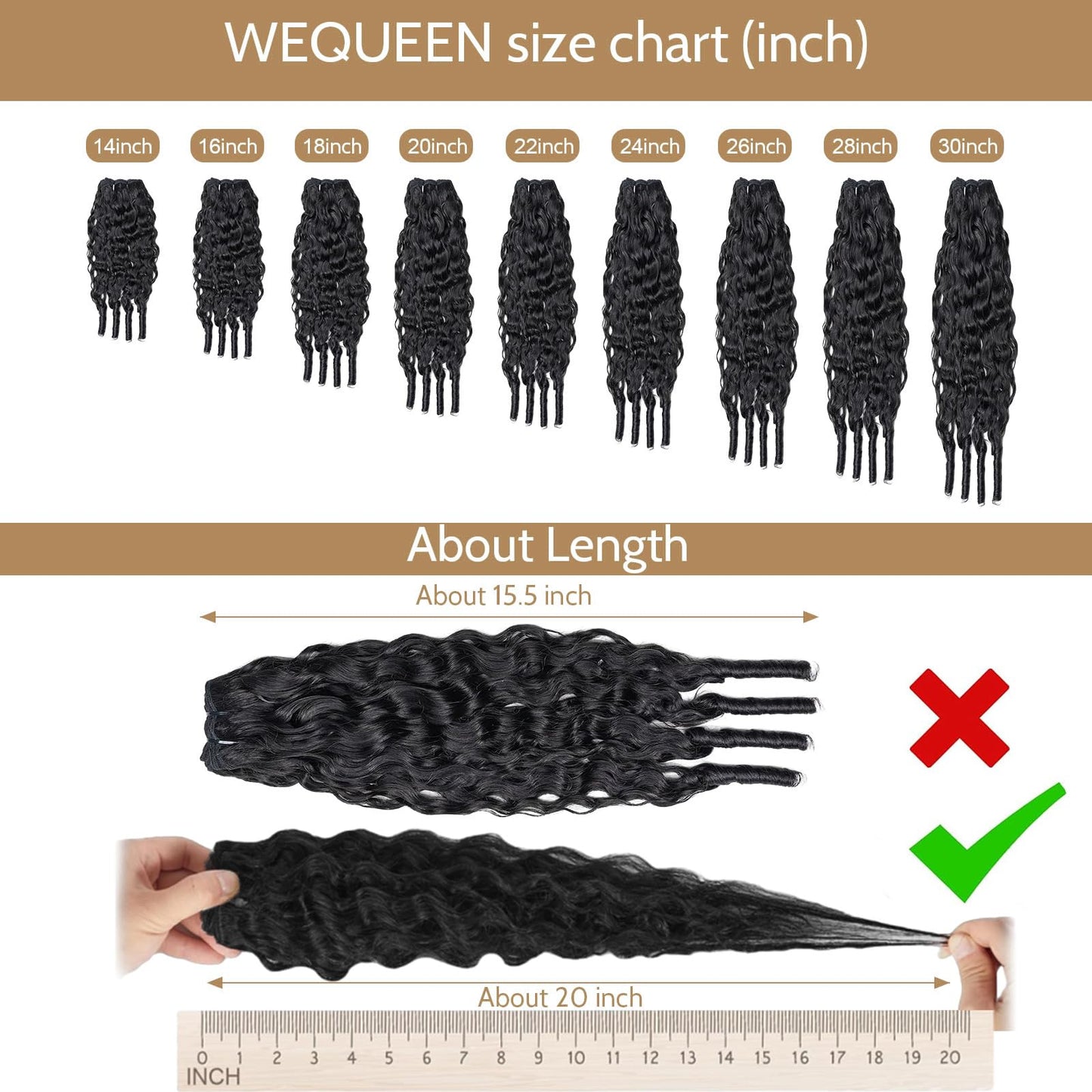 Wequeen 16A Burmese Curly Human Hair Bundles 14 16 18 Inch 100% Unprocessed Brazilian Virgin Hair Quick Weave Bundles Human Hair Extensions Real Human Hair, Natural Black
