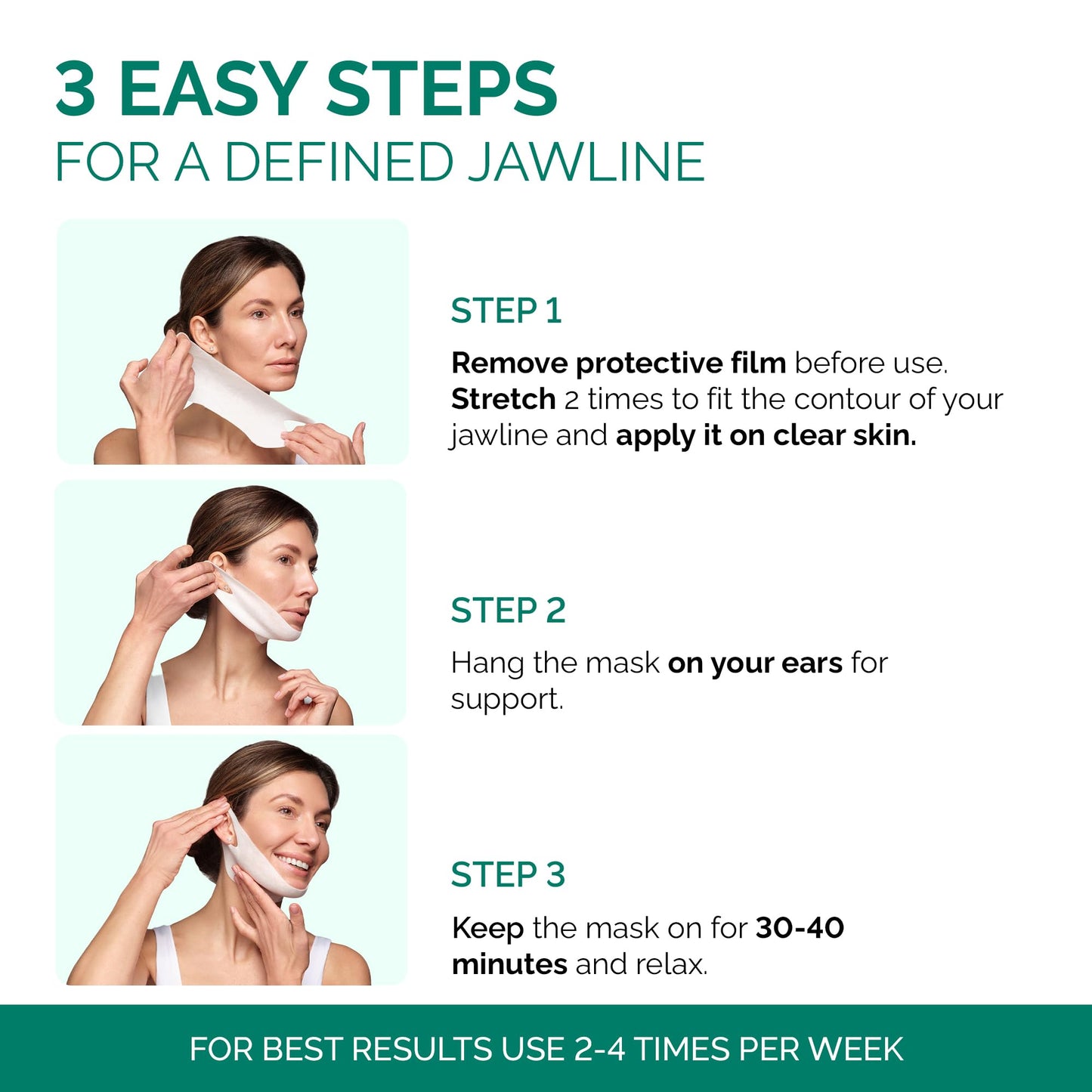 PLANTIFIQUE V-Line Collagen Mask for face 5 PCS | Chin Strap for Women & Men | V Line Lifting Mask with Collagen and Hyaluronic Acid V Shape Face Tape Chin | Skin Firming