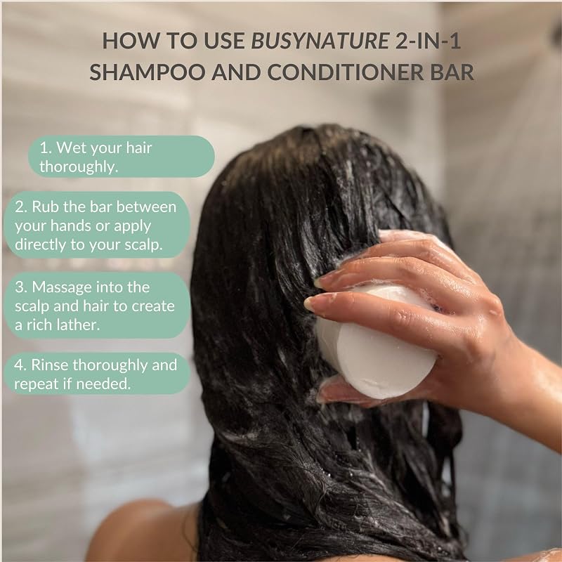 Coconut 2-in-1 Shampoo & Conditioner Bar – Moisturizing, Frizz Control, Sulfate-Free