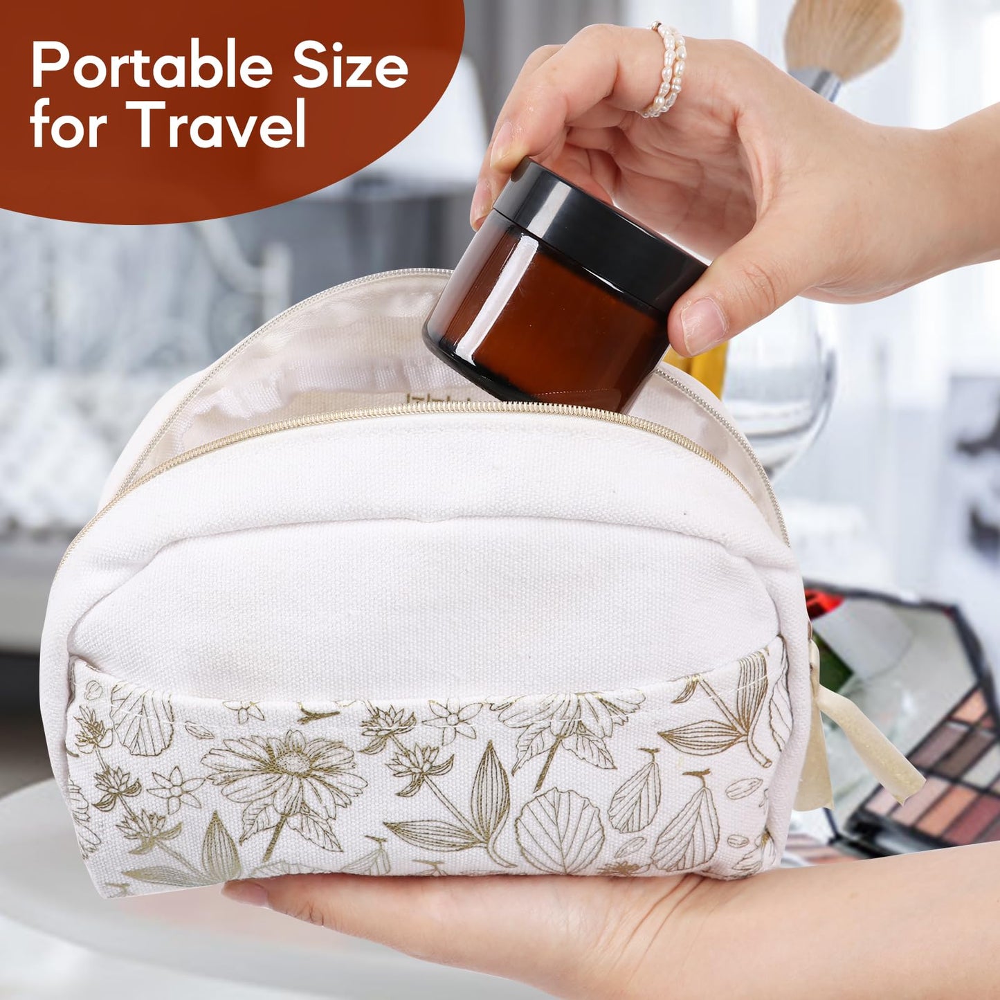 2oz Amber Glass Jars with Lids 24Pack- 2 oz Airtight Small Jars with Lids&Stickers for Cosmetics, Body Butter, Candle Making (2fl.oz-24Pack)